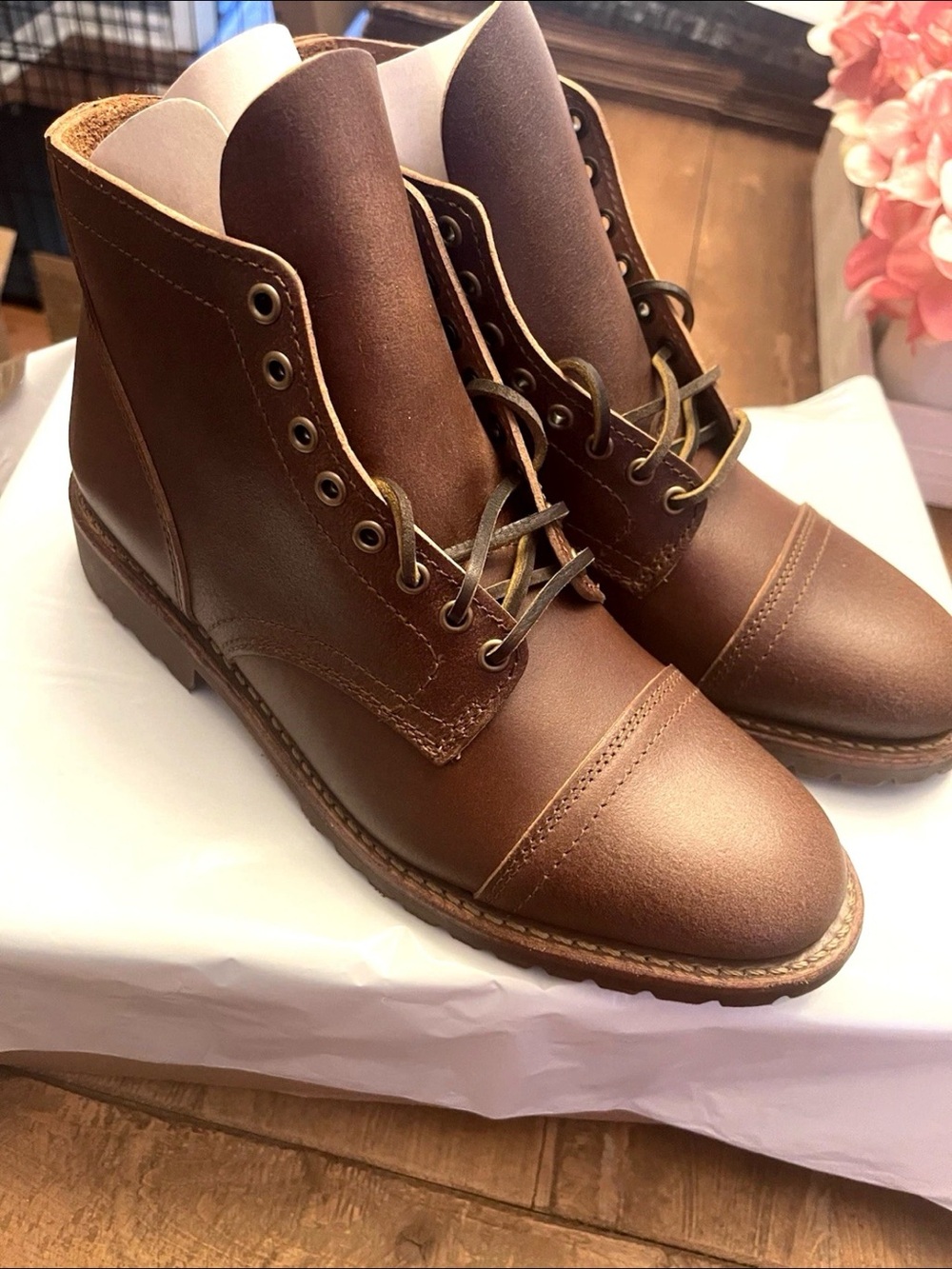 Thursday Boot Co Vanguard Natural Wax Roughout NIB 8.5D Horween CXL Limited Run